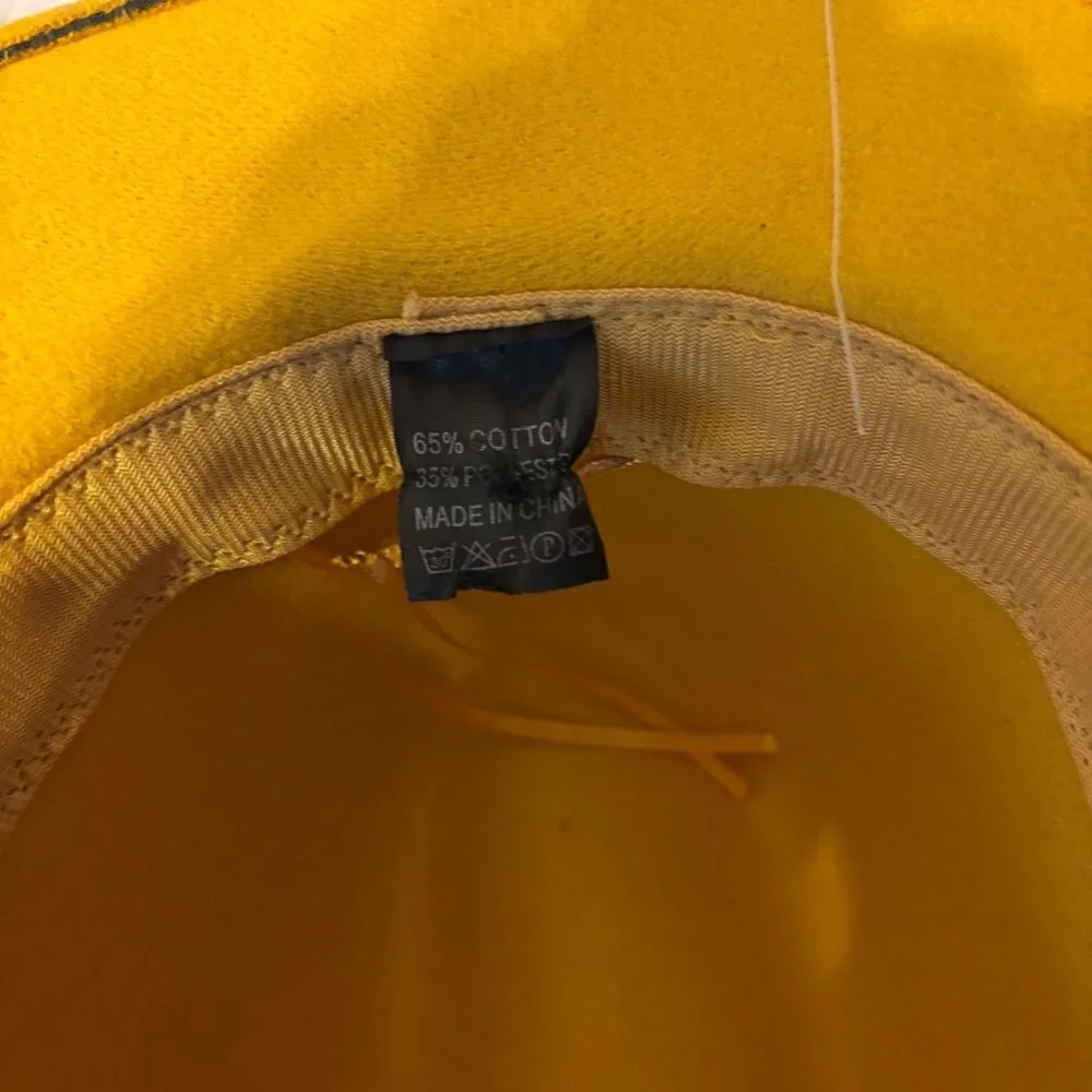 Fedora Yellow Felt Hat Wide Brim Western Country Chic Style